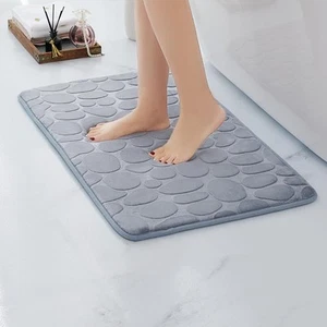Memory Foam Bath Mat, 36.2" x 24"Grey Bath Rugs, Ultra Soft and Non-Slip Bath... - Picture 1 of 7
