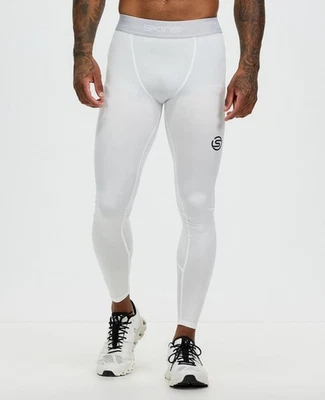 SKINS | MENS SKINS SERIES-1 LONG TIGHTS Compression Pants (WHITE) - Image 1 of 4