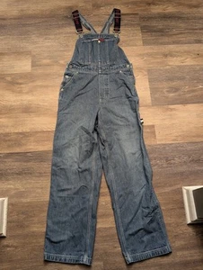 Vintage Tommy Hilfiger Overalls Womens Small Blue Jean Carpenter Logo Straps - Picture 1 of 24