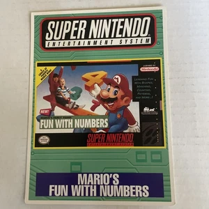 SNES Mario’s Fun With Numbers VIDPRO Card Toys R Us Display Card Rare - Picture 1 of 2