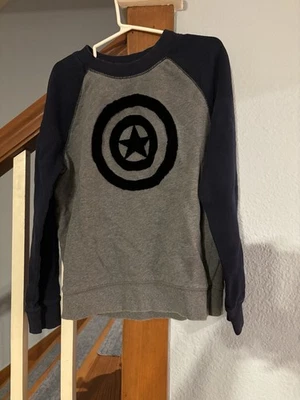 Hanna Andersson marvel captain America shield sweatshirt 130 8 - Image 1 of 4