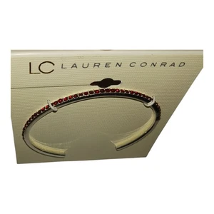 Brazalete brazalete LC Lauren Conrad rojo estrás precio de venta sugerido por el fabricante $14 nuevo tono plateado se adapta a la mayoría - Imagen 1 de 4