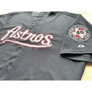 Houston Astros 2001 MAJESTIC 40th Authentic jersey 52 2x black Alt MLB vintage - Picture 1 of 8