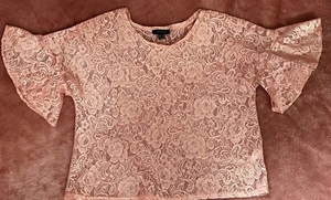 Ladies Peach Lace Top Size 18 - Picture 1 of 4