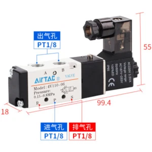 AIRTAC Solenoid Valve Air Valve 4V110-06 AC220V - Picture 1 of 1