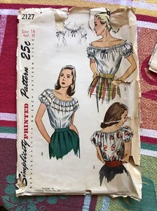 Vintage 1951 Simplicity Primer Pattern  #2127 Size 14 #72 - Picture 1 of 7