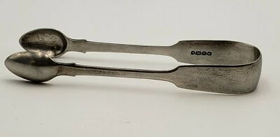 Pinzas de azúcar clásicas inglesas vintage de plata esterlina hechas en 1841 (#820) Foto 1 de 4