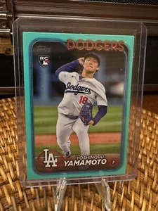 2024 Topps Series 2 Yoshinobu Yamamoto Aqua Fanatics Exclusive RC #553 Dodgers - Bild 1 von 2