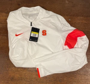 Nike Syracuse Men's White 1/4 Zip Windbreaker Jacket - Small - On Field - Picture 1 of 4