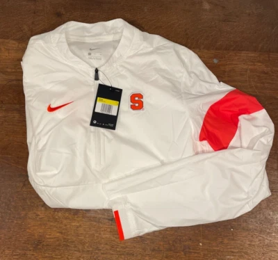 Nike Syracuse Men's White 1/4 Zip Windbreaker Jacket - Small - On Field - Image 1 of 4