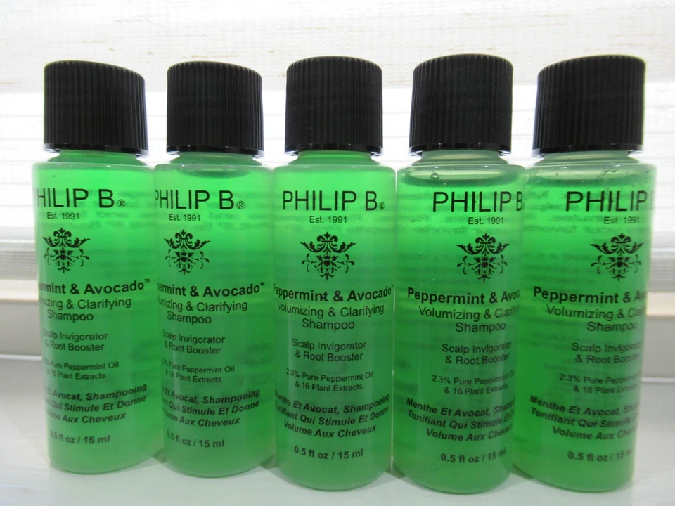 Philip B Peppermint & Avocado Volumizing &Clarifying Shampoo 0.5oz (5 bottles) - Image 1 of 1