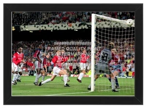 Impresión fotográfica enmarcada 1999 Ole Gunnar Solskjaer Champions League hombre UTD MANCHESTER - Imagen 1 de 10
