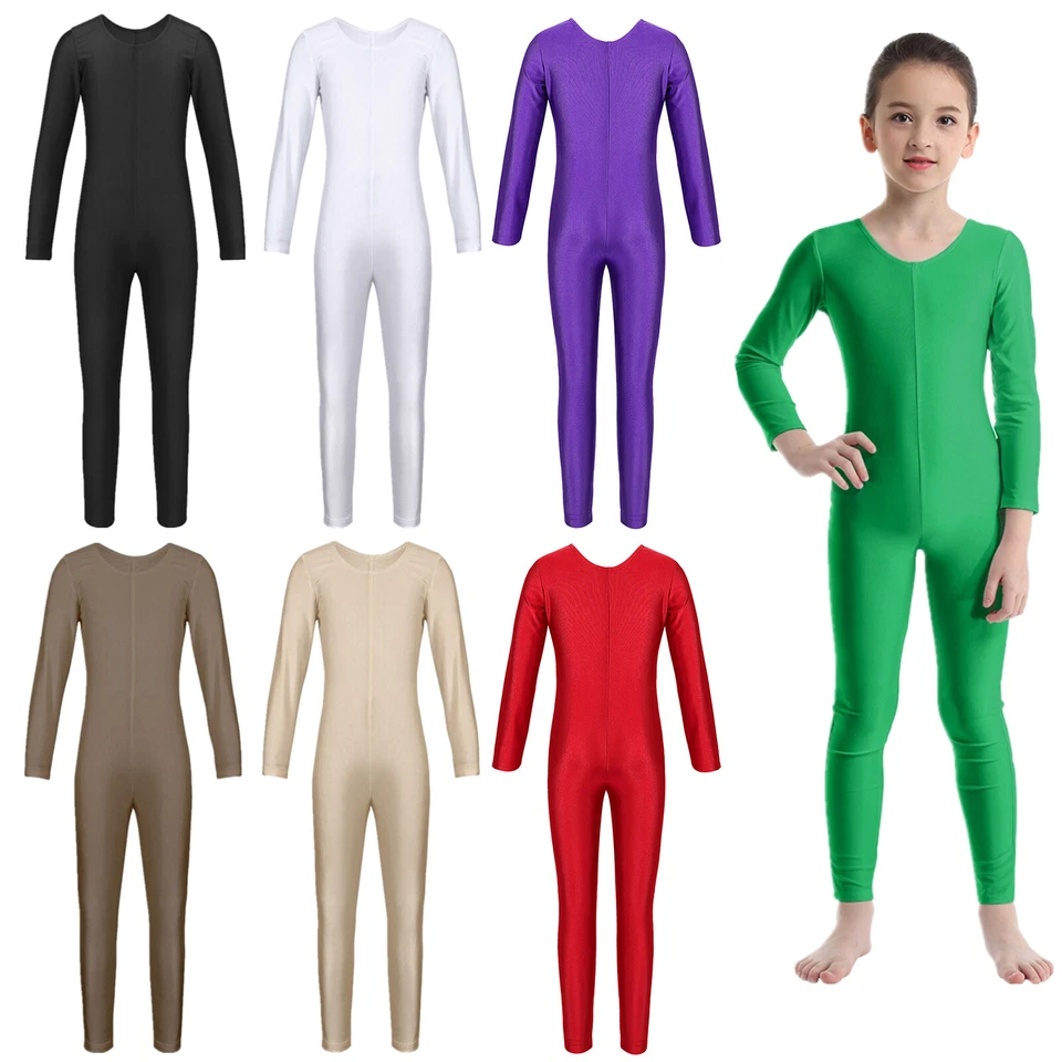 Mädchen Gymnastikanzug Turnanzug Langarm Overall Ballett Trikot Leotard Tanzbody - Bild 1 von 1