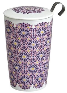 TEAEVE® Teetasse, Becher mit Sieb und Deckel ANDALUSIA berry LUX Line Eigenart - Bild 1 von 3