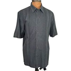Nat Nast Luxury Originals 100% Silk Bowling Striped Geometric Dealer Shirt L - Picture 1 of 6