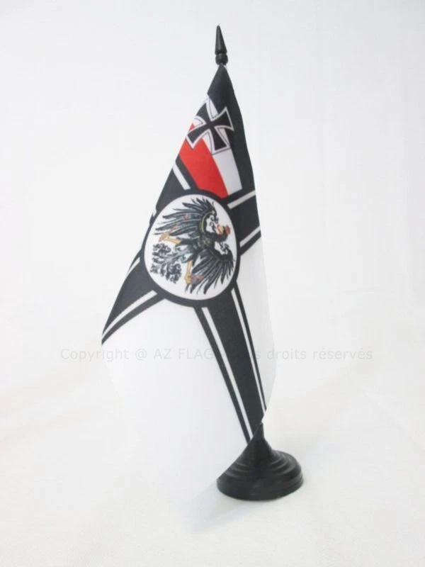 AZ FLAG DRAPEAU DE TABLE ALLEMAGNE WWI 21x14cm - PETIT DRAPEAUX DE BUREAU ALLEMAND DE GU