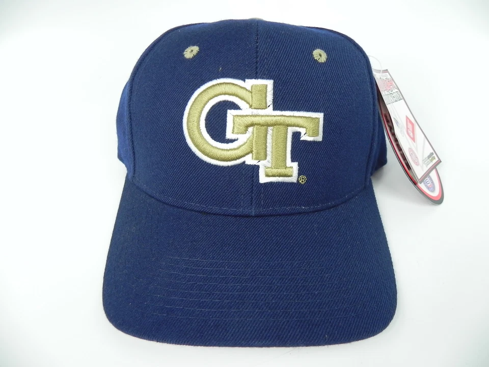 GEORGIA TECH YELLOWJACKETS NAVY NCAA VINTAGE FITTED ZEPHYR DH CAP HAT NWT! - Image 1 of 1