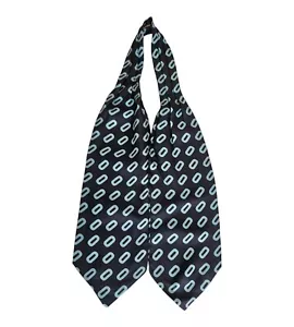BEAUTIFUL Blue Geometric Silk ASCOT CRAVAT 47"/ 5.6" EC - Picture 1 of 2