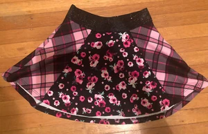 Justice Girls Floral Plaid Mini Skirt With Shorts Size:5 EUC - Picture 1 of 4