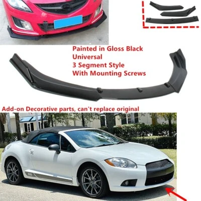 Add-on Universal For Mitsubishi Eclipse 2006-2012 Front Lip Spoiler Splitter Kit Foto 1 de 4