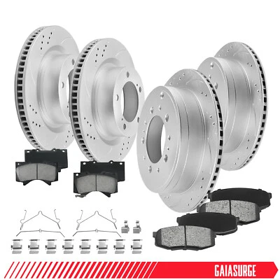 Front & Rear Brake Rotors + Pads for 2008-2019 2020 2021 Toyota Sequoia Tundra - Image 1 of 4