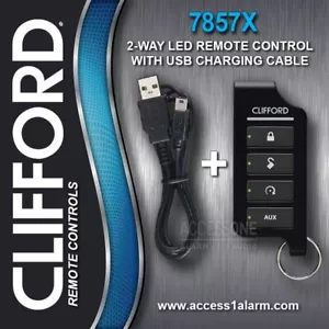 Clifford 7857X Telecomando LED a 2 vie con caricatore USB e manuale per vecchio 7856X - Foto 1 di 3