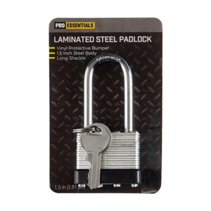 Pro Essentials Vorhängeschloss aus laminiertem Stahl 1,5 Zoll Gehäuse Modell N0115 - Bild 1 von 1