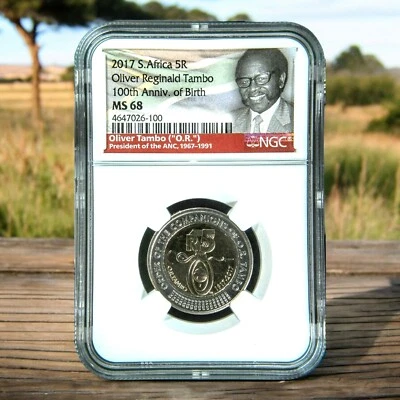 2017 South Africa 5 Rand - NGC MS68 Oliver Reginald Tambo 100th Anniv. Of Birth - Image 1 of 4