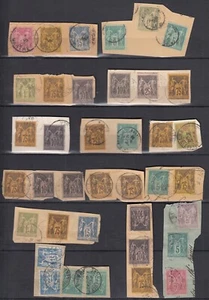 FRANCE LOT DE SAGE SUR FRAGMENT BICOLORES OU TRICOLORES - FORTE COTE - Picture 1 of 1