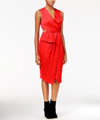 Rachel Roy Women's Red Wrap Cutout Dress Size 0 Retail $139 - Image 1 of 4