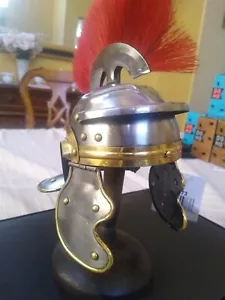Miniatur 8 Zoll 20 Stärke Stahl Römerhelm mit Ständer ~ Neu ~ - Bild 1 von 3