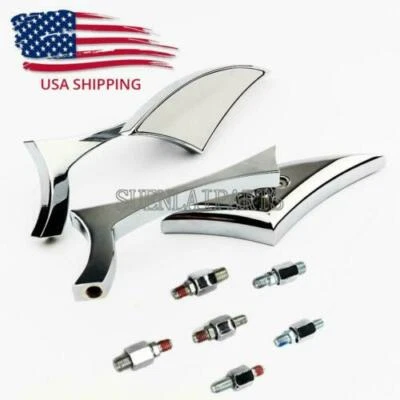 Chrome Blade Rear View Mirrors For Yamaha Road Star Raider XV1600 XV1700 XV1900 - Image 1 of 4