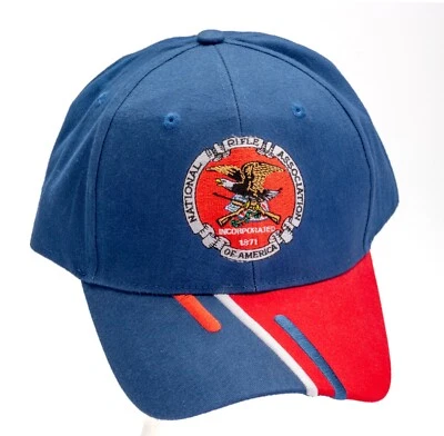 NRA National Rifle Assoc. Cap Red White Blue Hat - unique vendor sample rare - Image 1 of 4