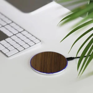Wireless Charger Wood with charging cord works with Iphone and Android - Picture 1 of 4
