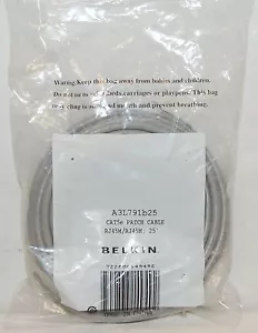NEW Belkin A3L791B25 GRAY Cat5e Cabling 25' Length Home & Office Network RJ-45 - Picture 1 of 2