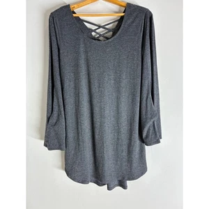 Balance Cover Up Collection graues Langarmshirt gekreuzter Rücken XL - Bild 1 von 9