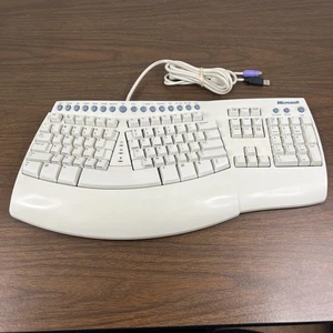 MICROSOFT Natural Keyboard Pro USB & PS/2 Wired Ergonomic Keyboard White RT9401 - Picture 1 of 8