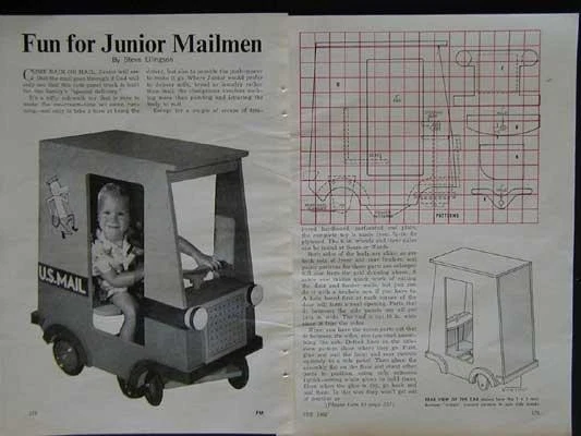 Camión de correo para aceras PLANES instructivos para niños fácil construcción Foto 1 de 1