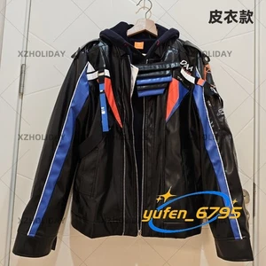Love And Deepspace Caleb Cosplay PU leather Jacket Leisure Cycling Coat Outfit - Picture 1 of 13