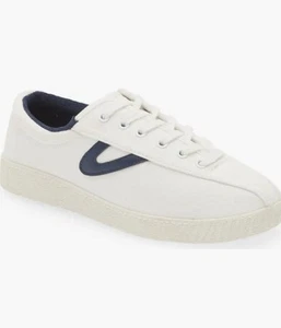 TRETORN Nylite Plus Canvas Women’s Sneaker Shoes Eco Ortholite White/Navy size 8 - Picture 1 of 12
