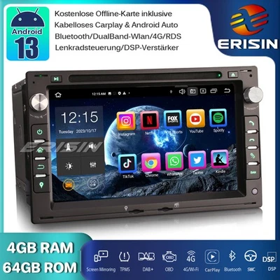 8-Kern Android 13 Autoradio GPS für VW Golf 4 Passat T5 Polo Sharan Peugeot 307 - Bild 1 von 4
