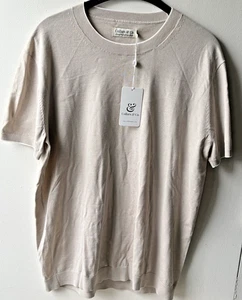 Neu mit Etikett Collars and Co kurzärmliges Rundhalsausschnitt-T-Shirt für Herren 2XL hellgrau 80 % Wolle/20 % Baumwolle - Bild 1 von 5