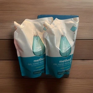 Method Gel Hand Wash Refill, 34 oz Pouch, & foaming 28 oz. Waterfall Lot of 2 - Picture 1 of 2