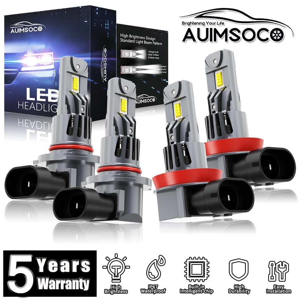 For Acura ILX 2013-2021 Sedan 4-Door 4x LED Headlight Bulbs 80000LM Super Bright - Imagem 1 de 4