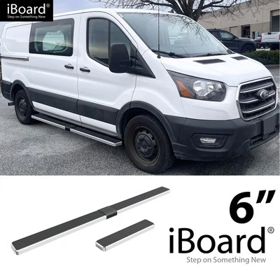 APS Running Board Step 6in Steel Polished Fit Ford Transit Full Size Van 15-25 - Image 1 of 4