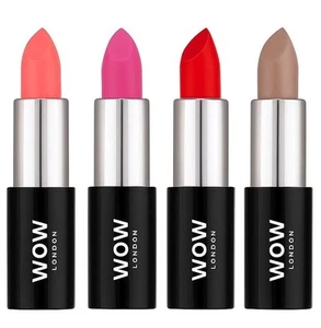 Conjunto de 4 piezas de lápiz labial mate WOW London tonos 45, 58, 36, 25 - Imagen 1 de 2