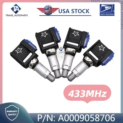 Set of 4 Tire Sensors For Mercedes-Benz S500 S580 S-Class W223 TPMS A0009058706 - Image 1 of 4