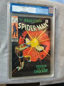 THE AMAZING SPIDER-MAN VOLUME 1 N°72 MAY 1969 CGC UNIVERSAL GRADE 8.5 VERY FINE+ - Foto 1 di 2