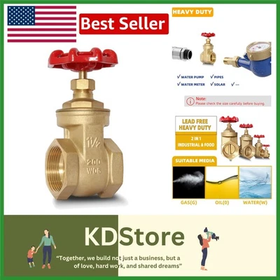 Heavy-Duty Brass NPT Gate Valve for Industrial Applications - Image 1 of 4