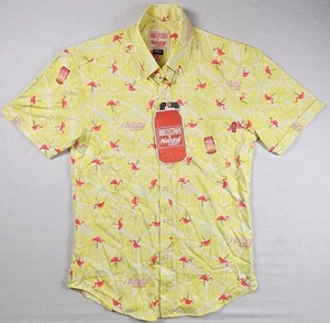 Camicia RSVLTS luce naturale adulto S giallo limone fenicotteri logo abbottonato nuova con etichetta - Foto 1 di 8